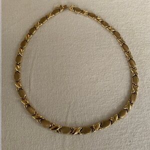 Vintage stamped 10k yellow gold XO link necklace